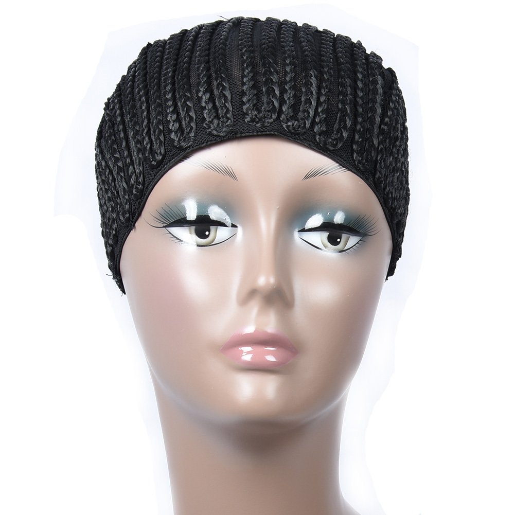 Puromi Crochet Braided Wig Cap Clip in Cornrow Wig Cap