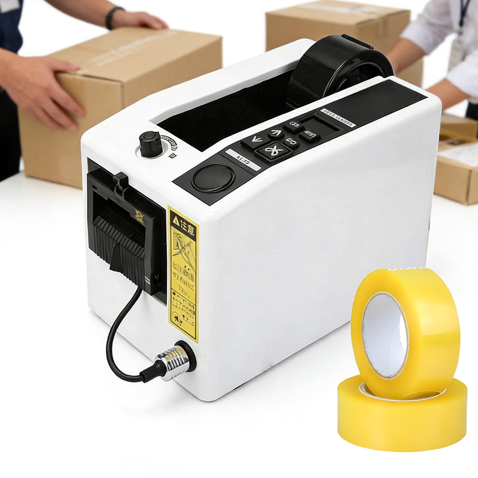 Automatic Tape Dispenser Cutter,Electric Tape Cutting Machine for Wrapping/Packing, with 999mm Cutting Length for Various 8-50mm Width Tapes