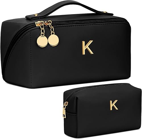 Miniatura 80 de Regalos para el día de San Valentín para mujeres, adolescentes y niñas, juego de bolsas organizadoras de maquillaje con inicial, bolsa de cosméticos