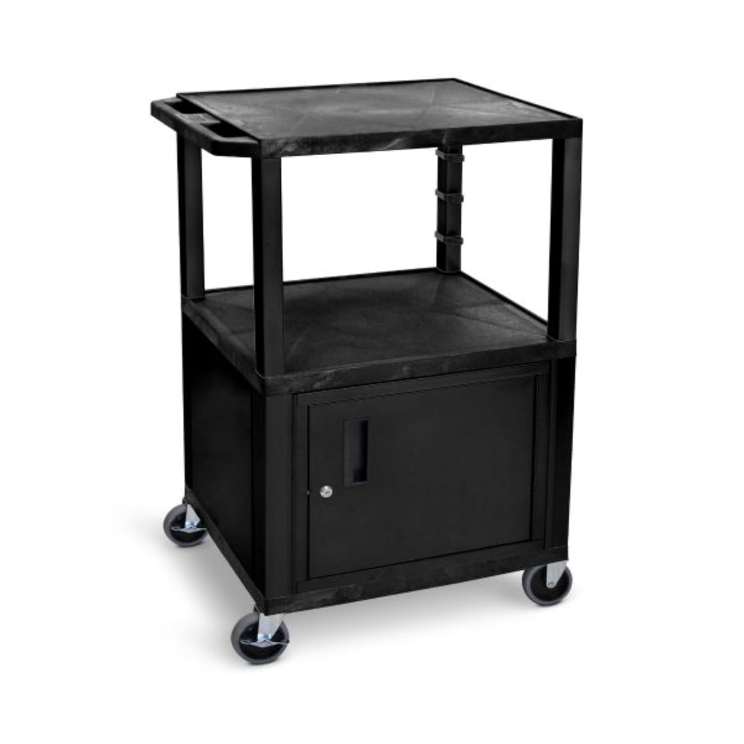 FSE 373-WT42C2 42"H AV Cart - 3 Shelves Cab - Black Legs