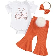 Kuriozud Newborn Baby Girl Bell Bottom Outfit Ruffle Romper Pants Clothes