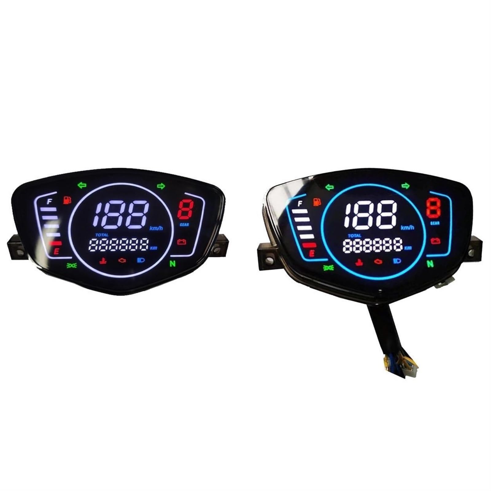 Tablero de moto Para Yamaha LC 135, velocímetro digital, tacómetro, odómetro, modificación, piezas de repuesto electrónicas, accesorios(Blanco)