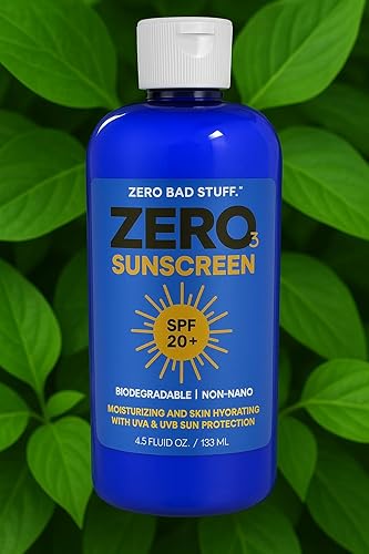 Miniatura 8 de ZERO SPF 20 Protector solar natural, protector solar UVA/UVB para deporte y uso diario, loción solar amigable con los arrecifes de coral, fabricado