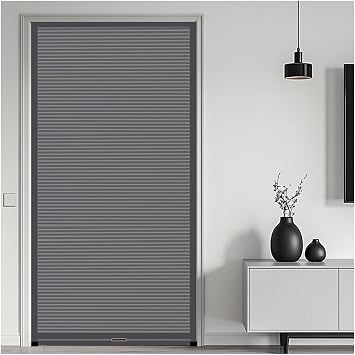 Pull-Down Kitchen Serving Window Doors, Cellular Concertina Accordion Folding Door, Water Proof Invisible Divider Door for Closet Cupboard Wardrobe RV Patio