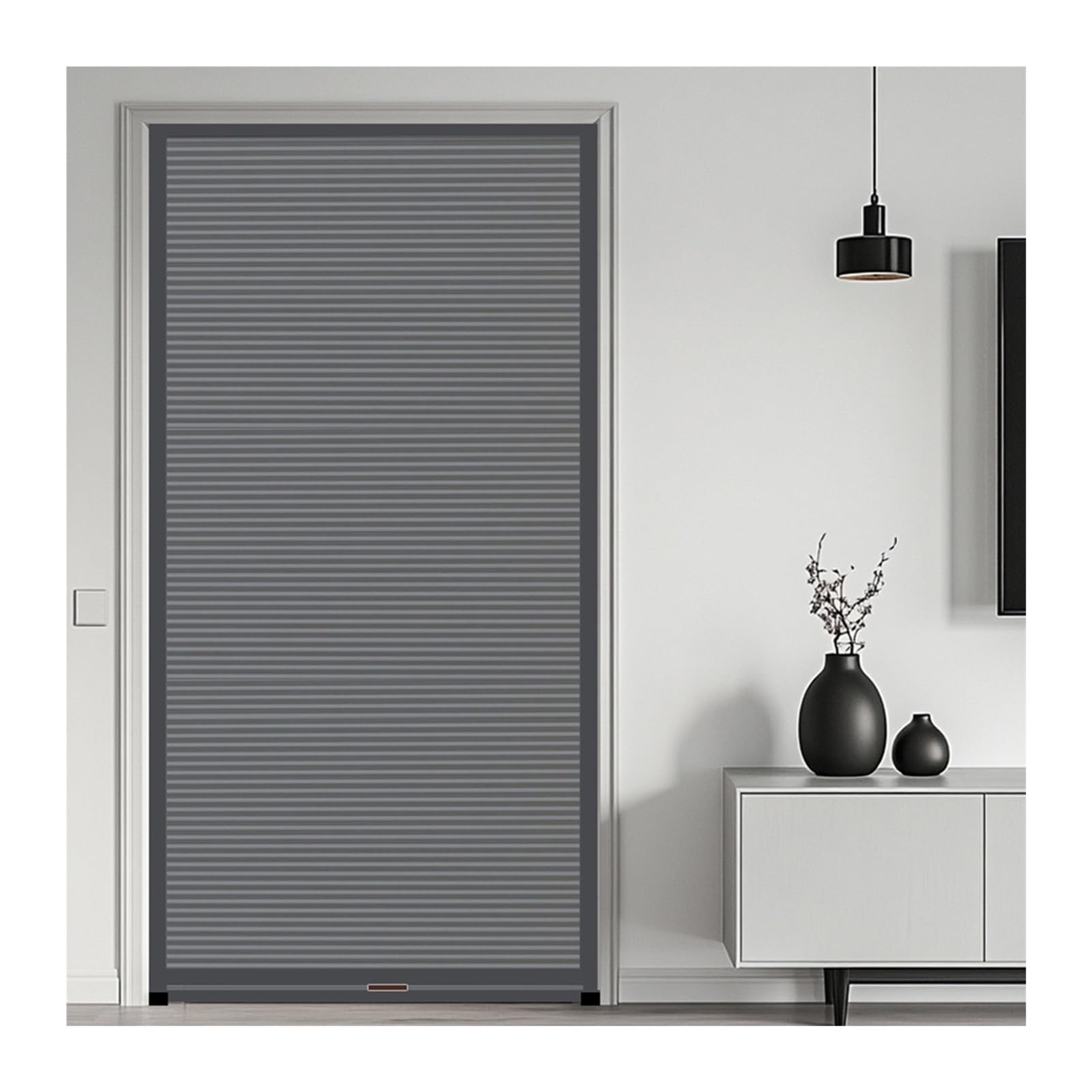Pull-Down Kitchen Serving Window Doors, Cellular Concertina Accordion Folding Door, Water Proof Invisible Divider Door for Closet Cupboard Wardrobe RV Patio
