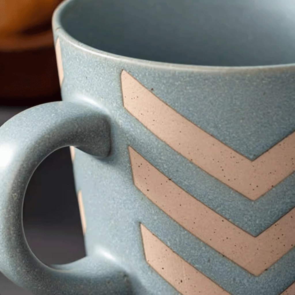 ENGENDER Tazas Cafe Taza De Cerámica Retro, Taza De Agua De Gres, Taza De Agua Potable De Oficina, Taza De Café, Taza De Desayuno Mug Cups(A)