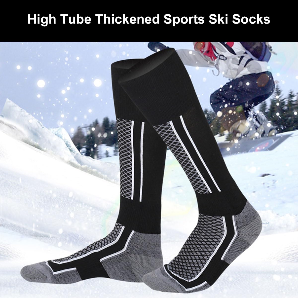 Calcetines de Esquí TérmicosCalcetines Altos De Compresión Para Snowboard Calcetines Termicos Frio Extremo Gruesos Hasta La Rodilla Para Clima Frío