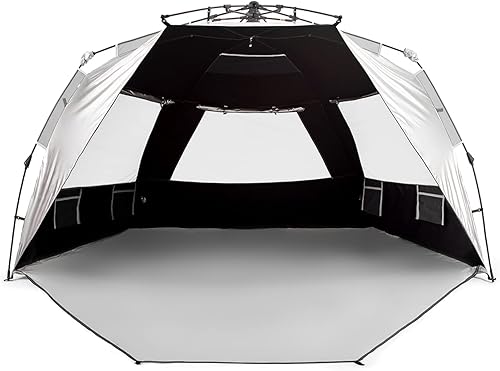 Easthills Outdoors - Tienda de campaña de playa Instant Shader XL plateado, refugio de 251 cm de ancho para 4-6 personas con protección solar FPU