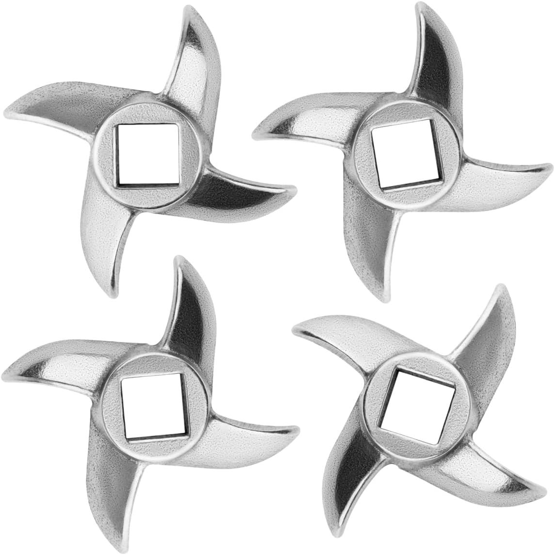 Meat Grinder Blade #8 - Blades Replacement for Grinding Meat - Meat Grinder Parts, Accessories, Stainless Steel, 4 Pcs