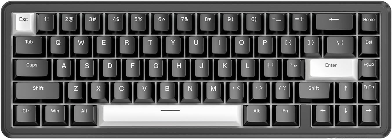 ATTACK SHARK X65 HE Wired Rapid Trigger Magnetic Switch 65% Mechanical Gaming Keyboard, Hall Effect Top Mounted RGB Hot Swap,Adjustable Actuation,8KHZ Polling Rate,PBT Keycaps for Win/Mac(Black)