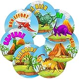 Dinosaurs Motivational Praise French Lessons Reward Sticker Labels, 70 Stickers @ 1