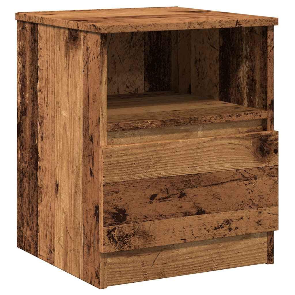 Eleganter Nachttisch mit Schublade und Fach aus langlebigem Holzwerkstoff, feuchtigkeitsbeständig und stabil für Wohnzimmer und Schlafzimmer