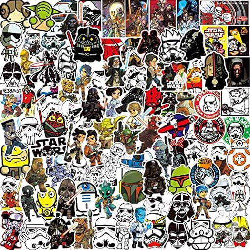 100 pegatinas de Star Wars, resistentes al agua, de vinilo, dibujos animados, para portátiles, monopatines, bicicletas, motocicletas, niños y adolescentes | Ya disponible en tu tienda friki favorita! En mundofriki.es!