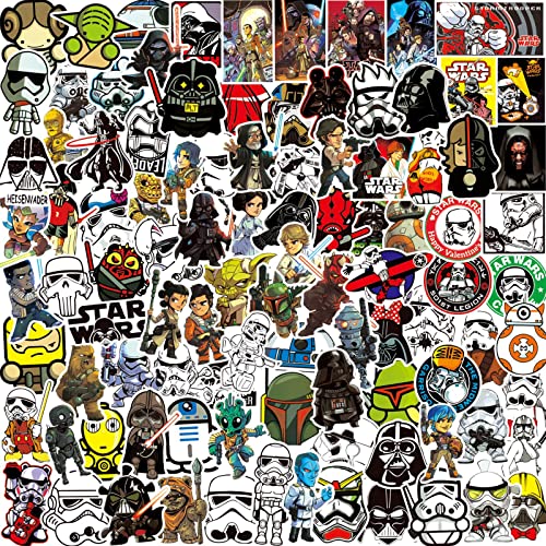 100 pegatinas de Star Wars resistentes al agua vinilo dibujos animados graffiti calcomanías para portátiles, monopatines, bicicletas, motocicletas, niños y adolescentes