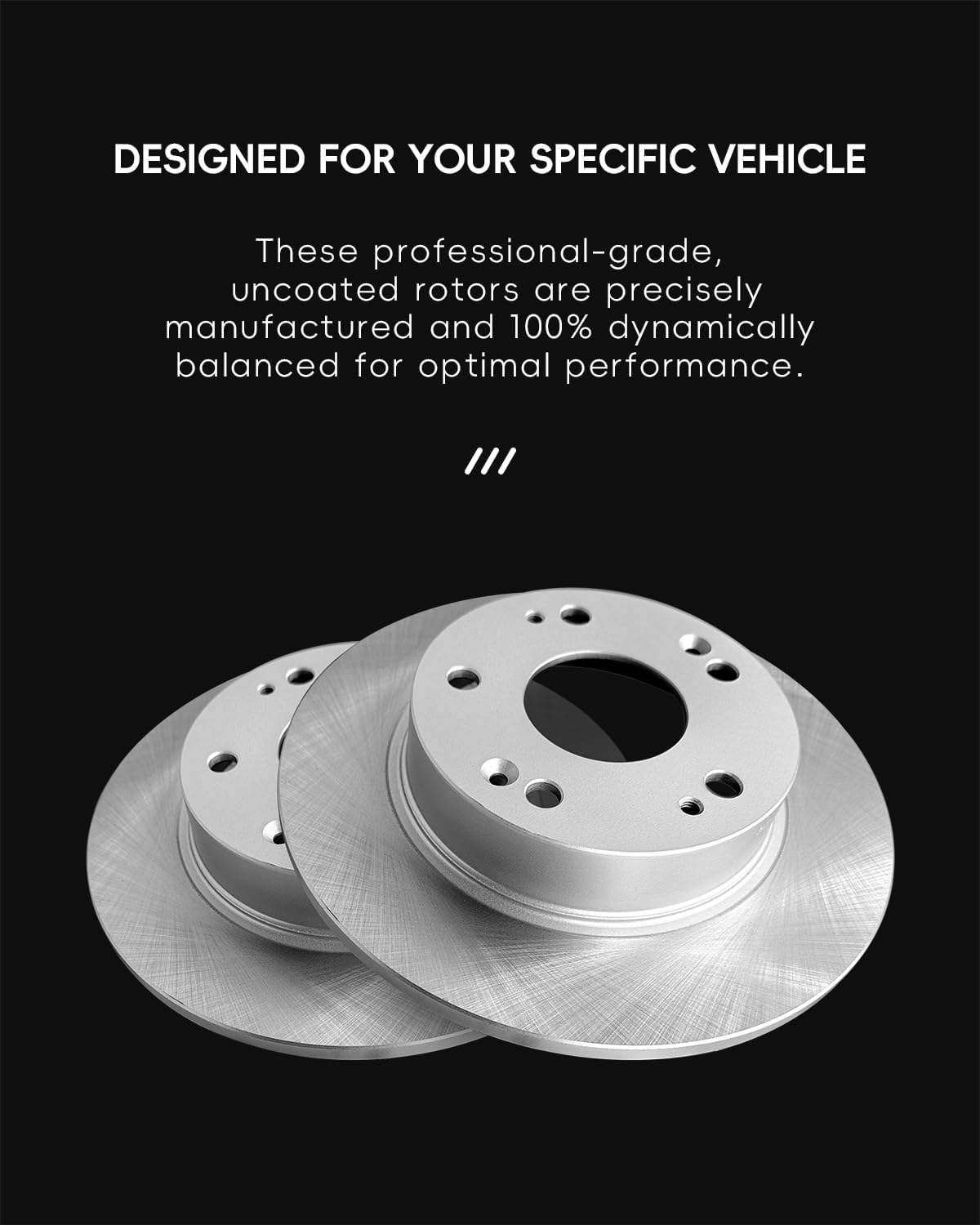 TOVASTY Rear Brake Kit Compatible with Honda Civic 2006-2015 Semi-Coated Brake Rotors and Carbon Ceramic Brakes Pads Compatible with Acura ILX 2013-2015