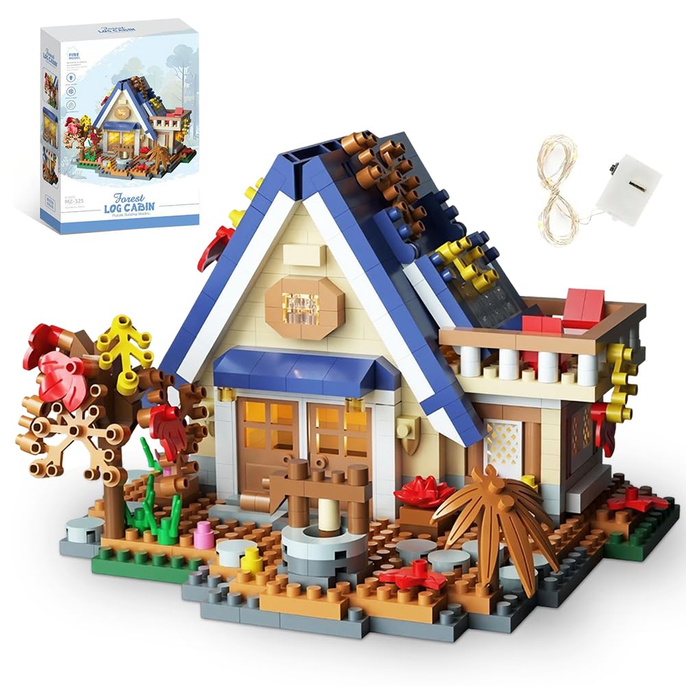 Forest House Building Blocks Set House Building Blocks Toy Micro Bricks Architecture Set Mini Brick Construction for Teens & Architecture Collectors