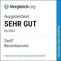 Oxid7 Benzinkanister aus Metall 20 Liter, UN-Zulassung | Kraftstoffkanister für Benzin, Diesel & Bio-Ethanol geeignet | Hochwertige Verarbeitung inkl. Innen-Versiegelung [Olivgrün] Ohne Zubehör 1x 20L Olivgrün