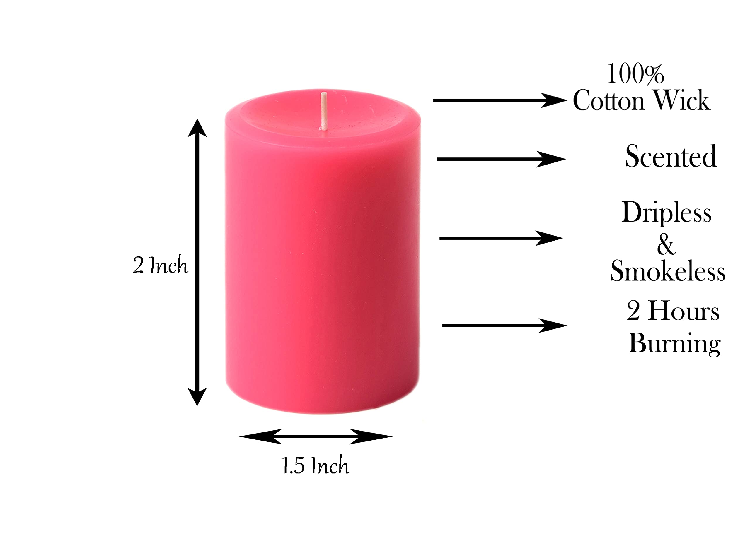atorakushon® Smokeless Scented Paraffin Wax Multi Colour Round Pillar Candles Decoration for Party,Birthday Party,Dinner Table, Living Room Pack of 6 1