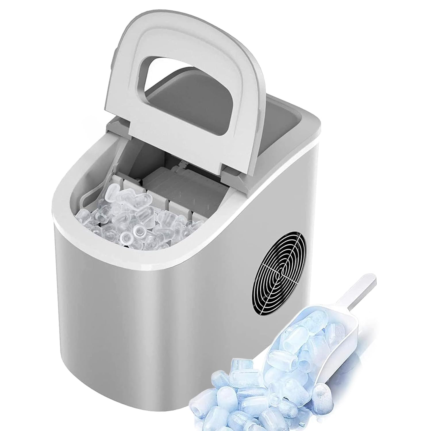 Avilia Maszyna do lodu, która zawsze ma świeże kostki lodowe - pojemność 2,2 l Wydajność do 10 kg - Cicha praca ze wskaźnikami LED do monitorowania - 240 V/160 W