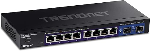 TRENDnet Conmutador Web Inteligente Multi-Gig de 10 Puertos, TEG-3102WS, 8 Puertos 2.5GBASE-T, 2 Ranuras SFP+ de 10G, Divisor Ethernet, Carcasa