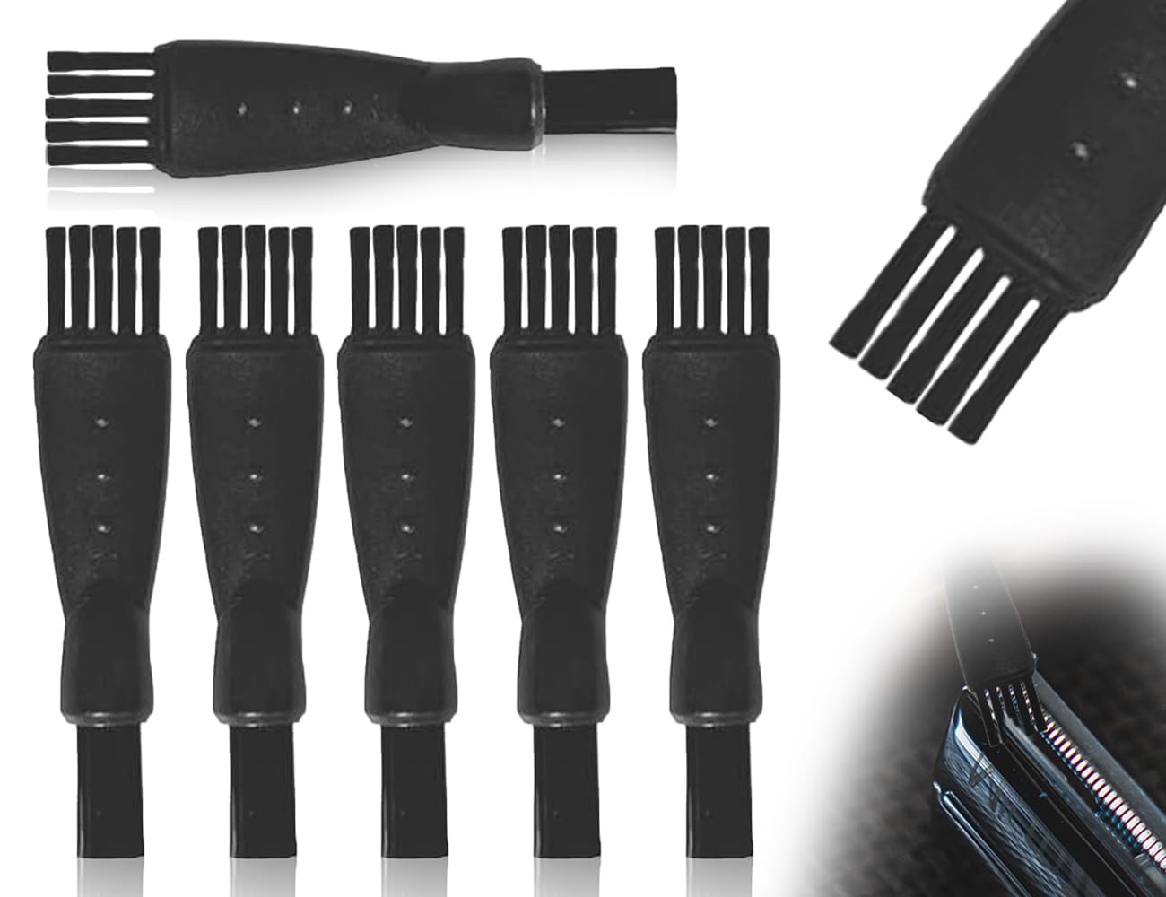 KAPSING 6 piezas brocha de afeitar, cepillo de limpieza para maquinilla de afeitar eléctrica, Para limpiar la barba con cabezales de afeitadoras eléctricas