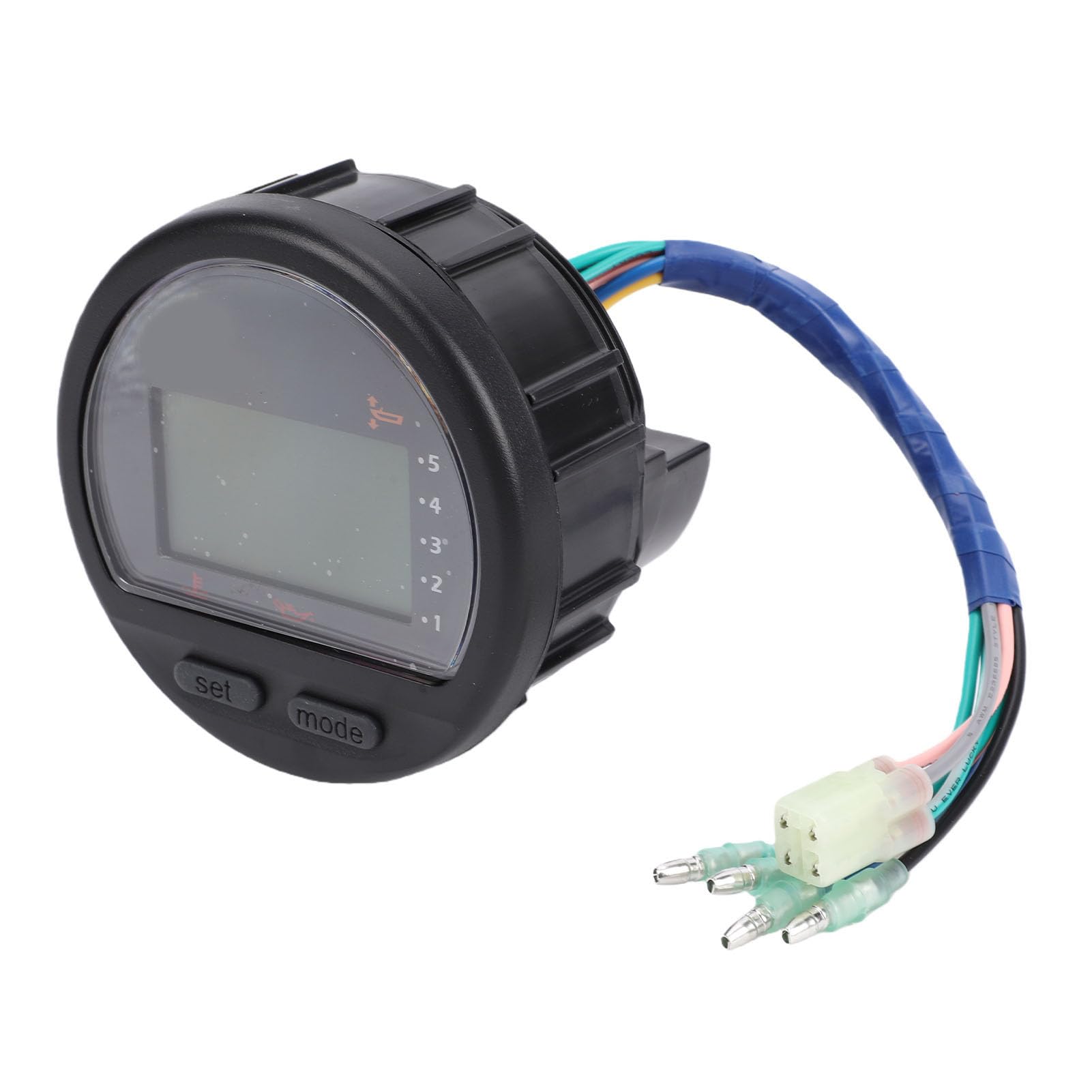 Akozon Tacómetro Digital Externo Multifunción, Pantalla LCD con Velocidad de RPM y Seguimiento de Horas, Incluye Soporte de Montaje y Arnés de Cableado