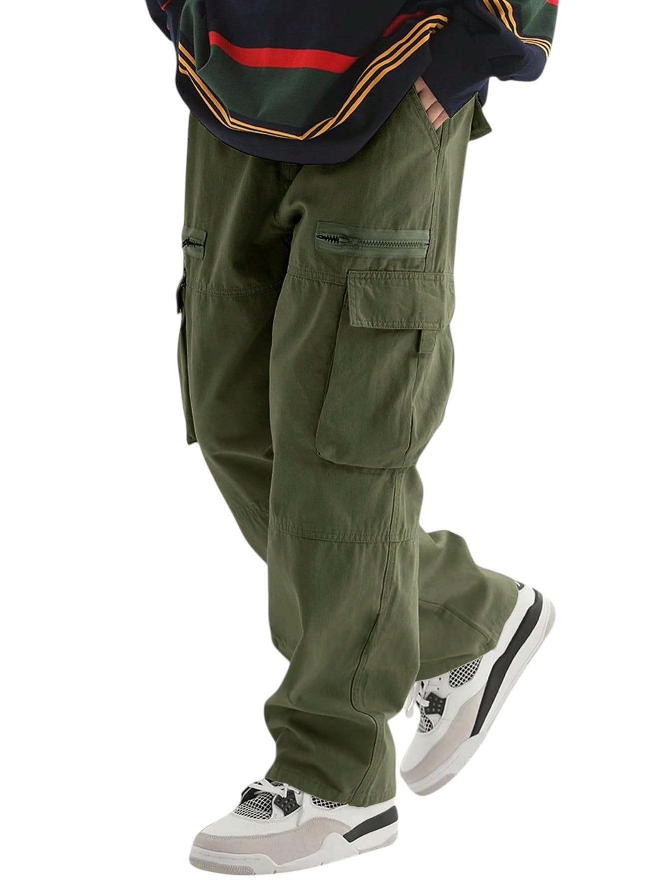 Cotton Casual Cargo Pants for Men – Multi-Pocket Style-image-10