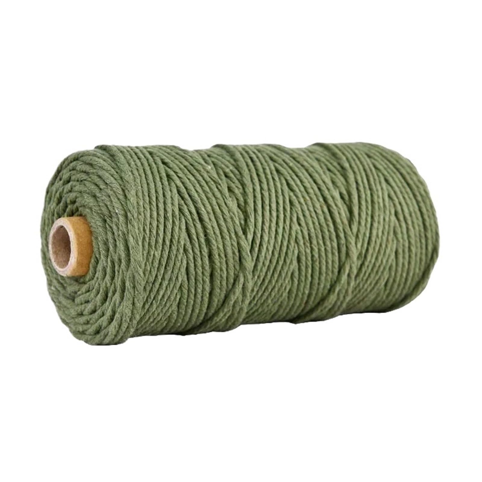 Cotton Macrame Cord 100M/Roll 3.0mm Colored Macrame Cotton Cord Colorful Twine String Rope Craft for Knitting Home Textile(Color3)