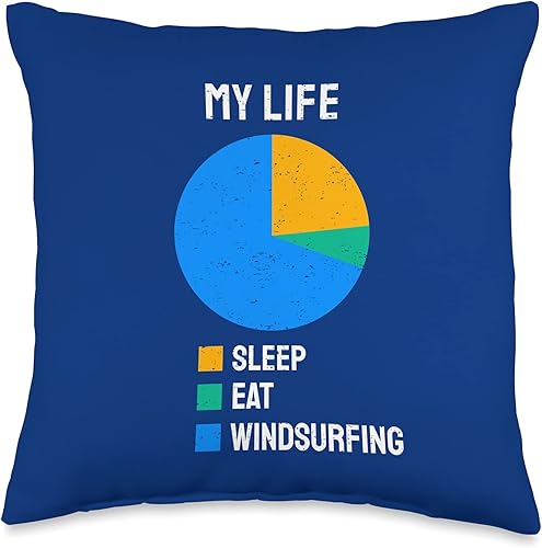Eat Sleep Windsurfing Day Windsurfer Throw Pillow