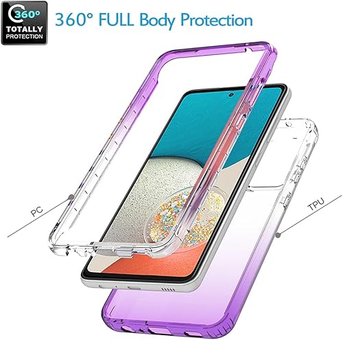 Miniatura 3 de Tothedu Funda para teléfono Galaxy A53 5GSamsung A53 5G SM-A536U con protector de pantalla de vidrio templado, carcasa de policarbonato duro