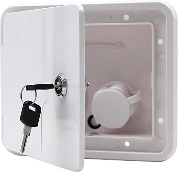 SEAFLO Water Inlet Hatch Gravity & Pressure Fresh Water Fill Hatch Lockable with Keys UV-Stabilized ABS For RV, Camper, Trailer, Caravan, Motorhome, Truck