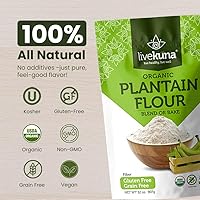 Vista 4 de LiveKuna Harina de Plátano Orgánica - Alternativa de Harina Multiusos Sin Gluten para Recetas de Horneado y Cocina - Harina de Plátano Vegana Sin