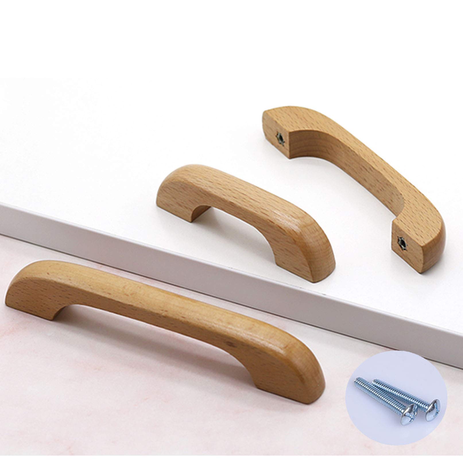 pomos de madera para puertas, pomos para cajones, Paquete de 3 pomos de madera maciza for cajones, tiradores, tiradores de madera, tiradores de puerta de armario, tiradores de muebles, tiradores de to