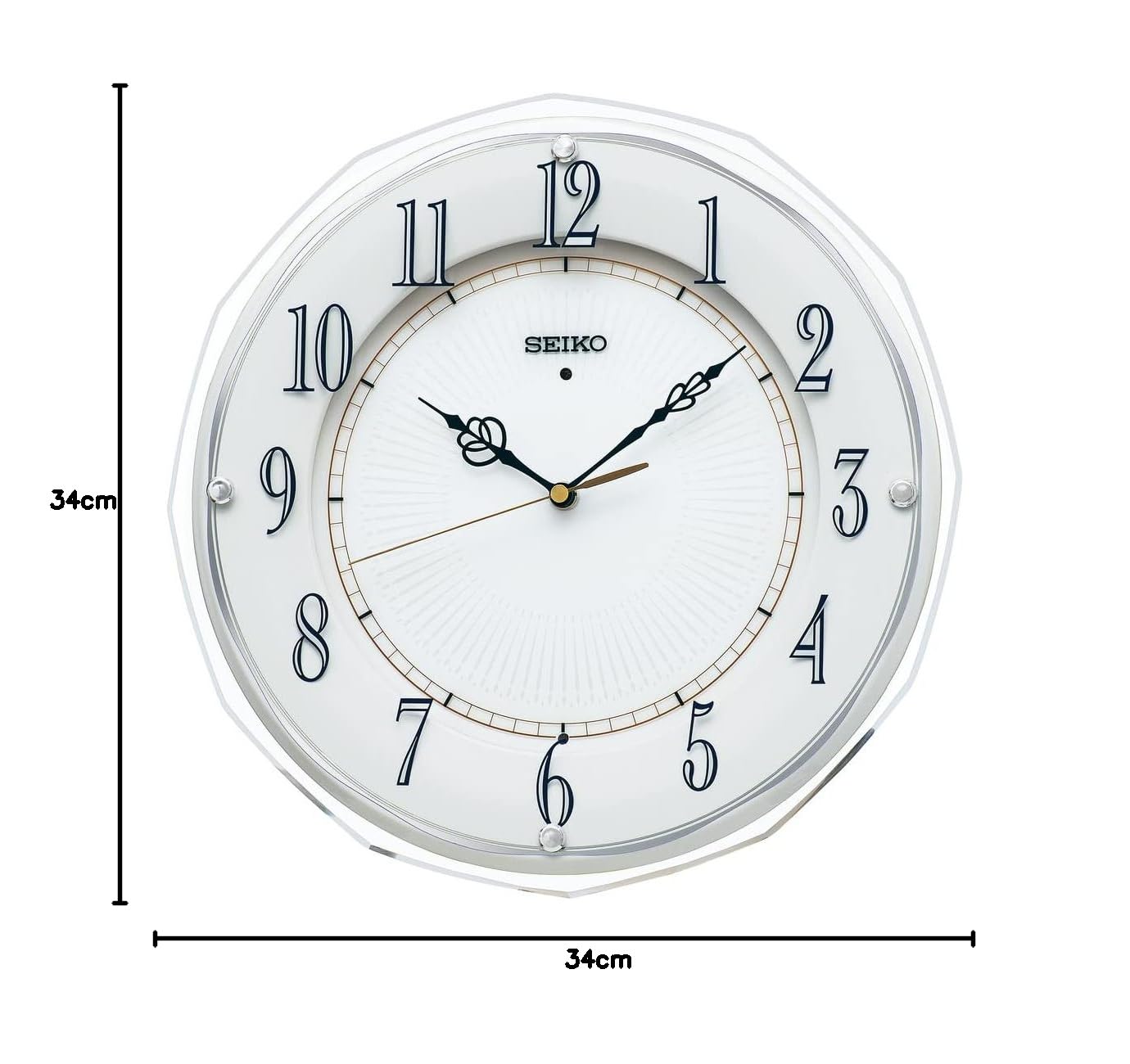 セイコー 掛け時計 電波 アナログ 直径340×340×45mm KX269W Amazon.co.jp: セイコークロック 掛け時計 電波 白 340×340×45mm
