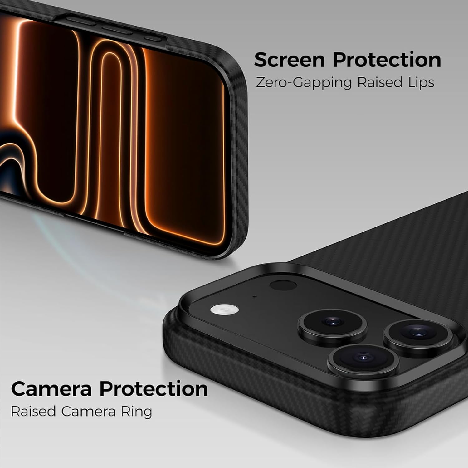 Case for iPhone 17 Pro Max,600D Aramid Carbon Fiber,Case-Less Touch Feeling[Compatible with Magsafe] with Screen Protector,Slim&Light,Ultra Durable Cover for 17 Pro Max,Black