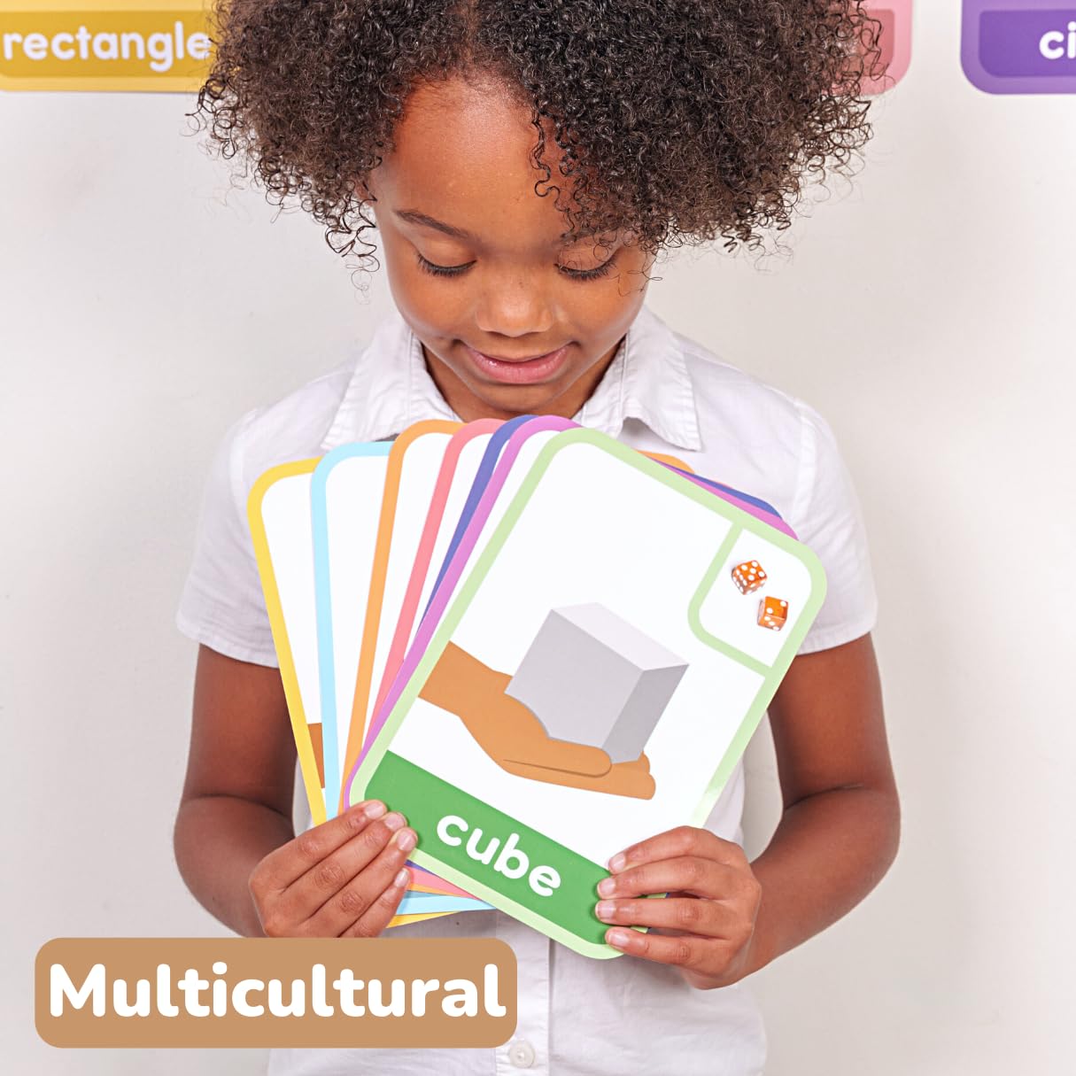 ABSee Me 3D Shape Bulletin Board Set - 7 PCS Reversible Shape Flash Cards Manipulatives for Kindergarten - 3D Shapes for Kids Wall Decor Math Poster - 3 Dimensional Shapes Math Posters for Classroom - Image 8