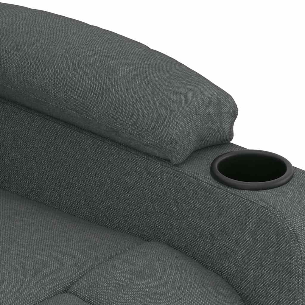 vidaXL Massagesessel, Sessel Verstellbar Elektrisch, Relaxsessel mit Liegefunktion Vibrationsfunktion, Ohrensessel Fernsehsessel, Dunkelgrau Stoff