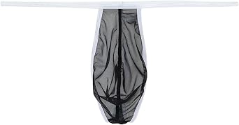 ZONBAILON Mens Sexy Sheer Thong Underwear See Through Mesh Bulge Pouch G-String T-Back Briefs M L XL 2XL 3XL