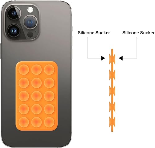 Miniatura 9 de Funda adhesiva de silicona de doble cara con ventosa, compatible con iPhone y Android (rosa tiza)