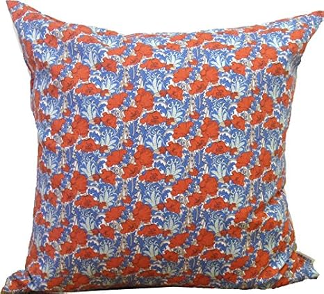 Amazon Co Jp リバティプリントクッションカバー Liberty Art Fabrics ﾌｧﾌﾞﾘｯｸｽ オックス生地 花柄 クレメンティナ ﾚｯﾄﾞ ホビー
