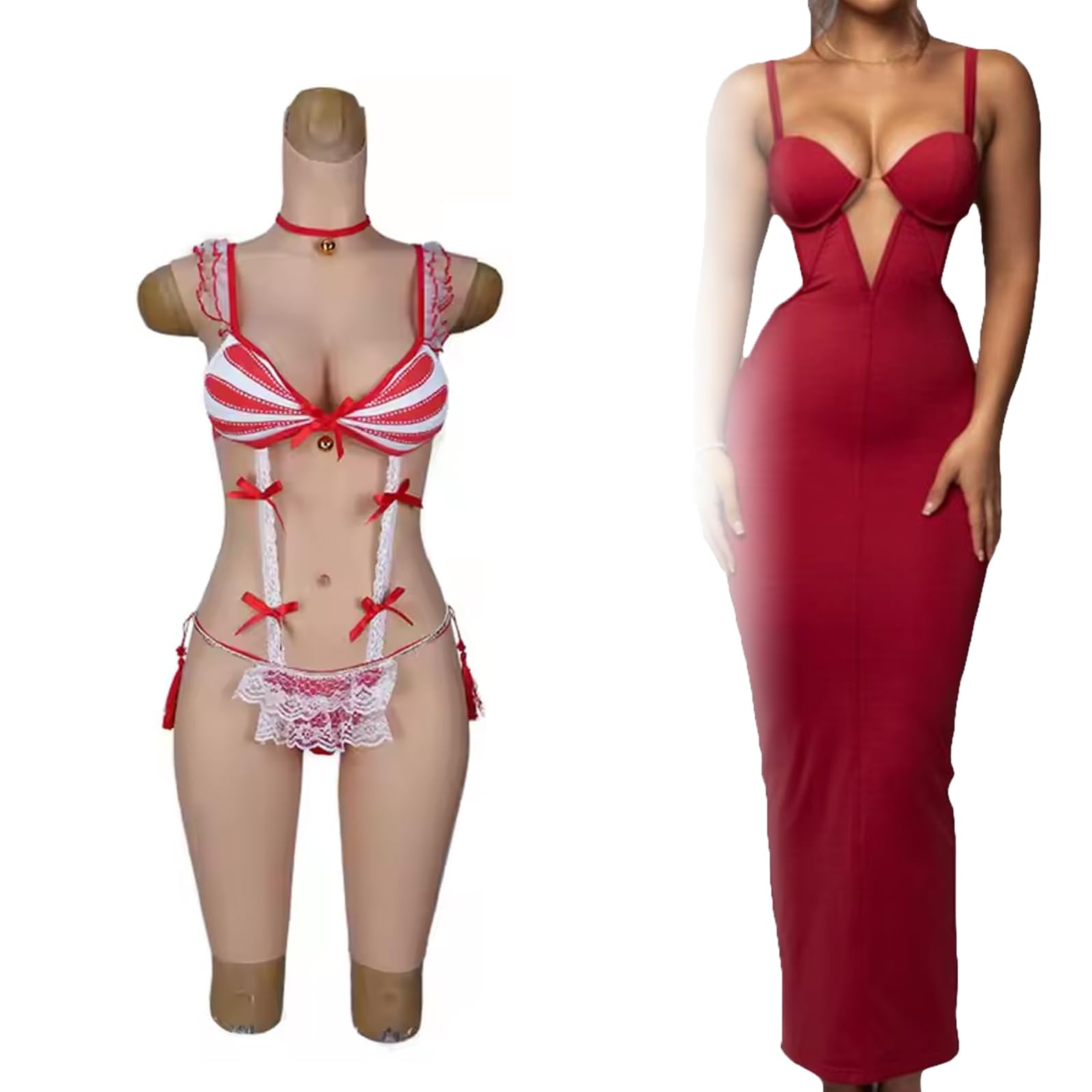 Adima Traje de Silicona travestido Touch Soft Artificial D/G Cup Breast Form con catéter para mastectomía transgénero