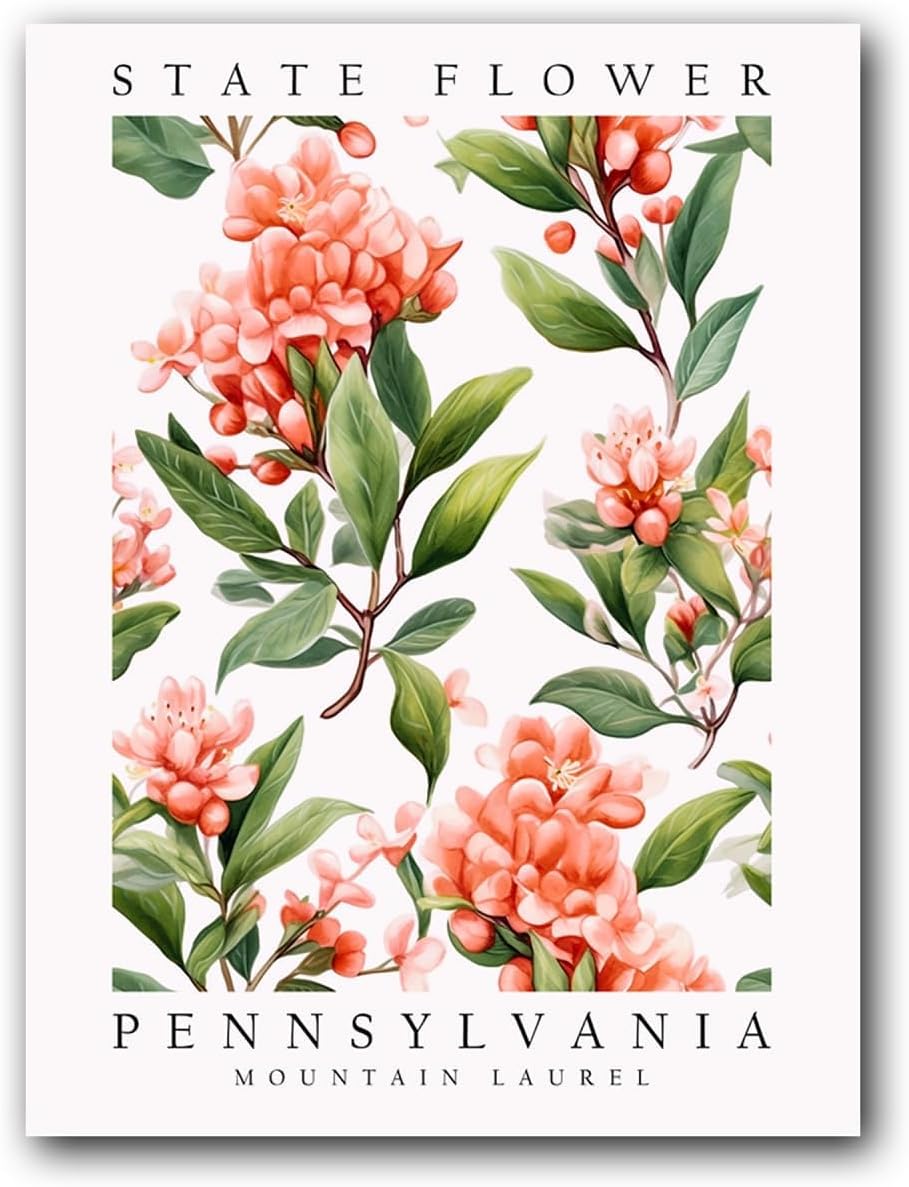 Mountain Laurel, Pennsylvania State Flower, Poster Print, Wall Décor, Multiple Sizes (12 x 16 Inches)