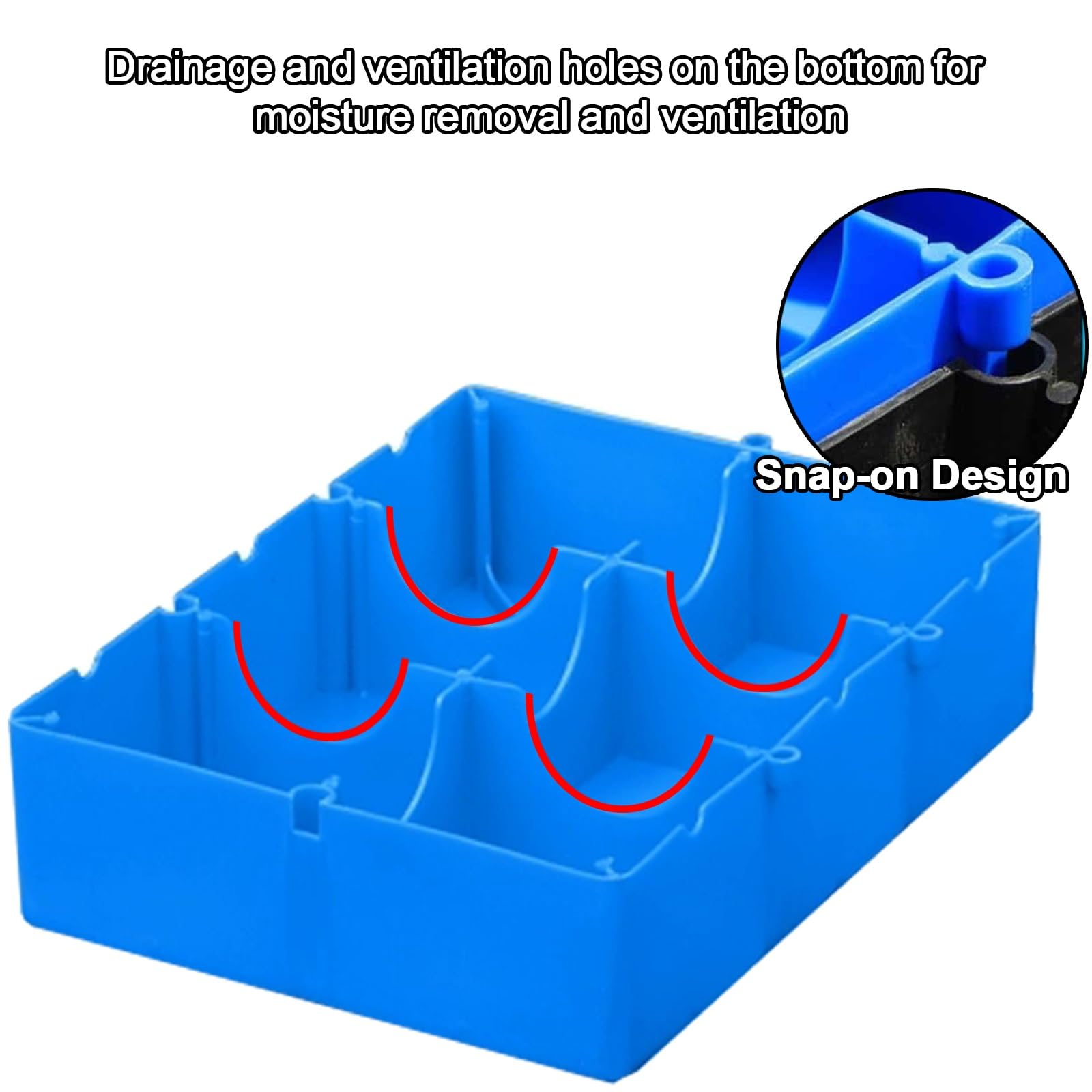 Pallet in plastica HDPE per cantina, design impermeabile, resistente, stampaggio monopezzo, capacità di carico 499,9 kg, ideale per garage e supermercati (blu, 40 x 30 x 10 cm)