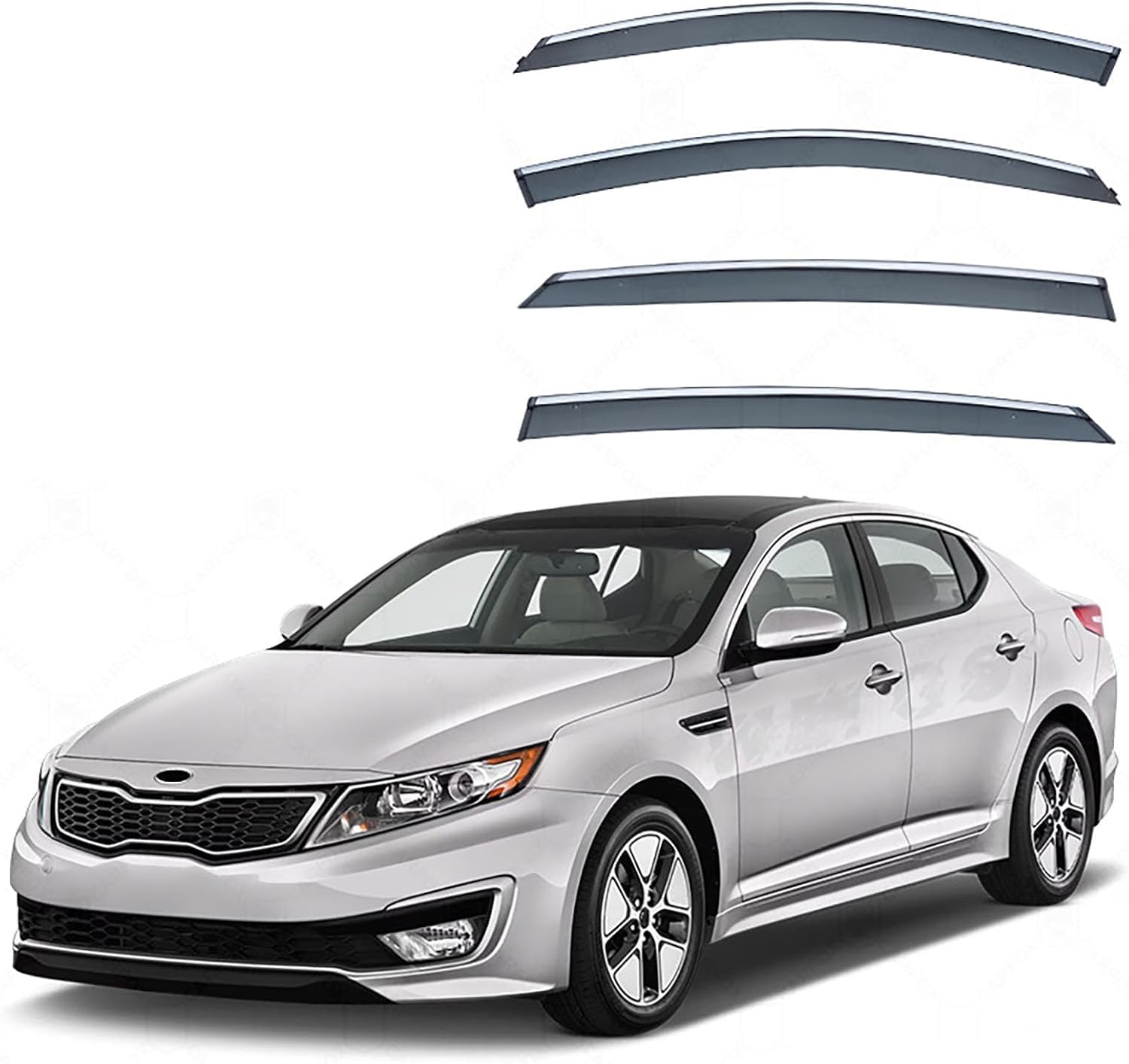 Panxuc Normal Car Wind Deflectors For Kia K5 Mk3-Tf 2011-2015, Side Window Wind Rain Deflector Window Visor Sun Rain Guard Smoke Guards