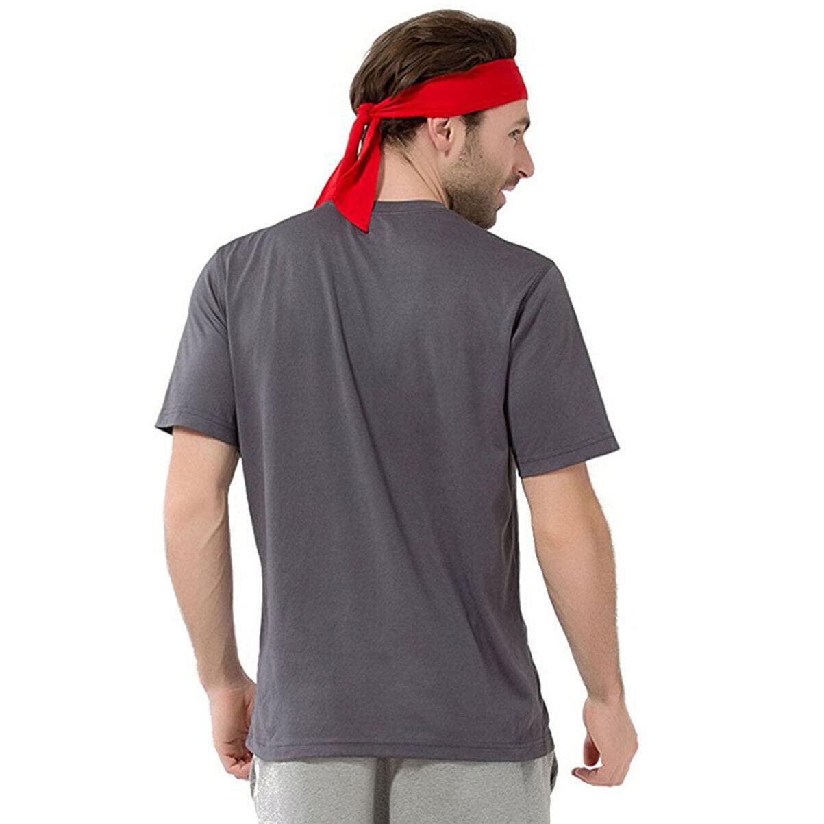 Pirate Dress up Head Tie, Adjustable Ninja Headband, Sports Headband Tie Headband for Running Working out Tennis Karate Athletics Pirate Costumes (Red)