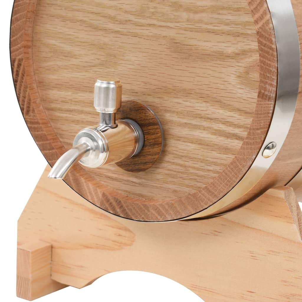 Mobili, botte di vino con rubinetto, in legno massello di rovere, 6 l