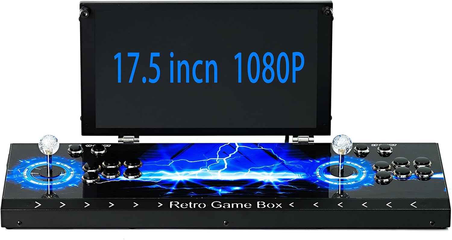 35000 in 1 Portable Arcade Game Console 17.5-inch HD Screen Dual Players Pandoras Box 80S,Retro Video Game Machine Search/Hide/Save/Load/Pause Games (17.5-Dual Players)