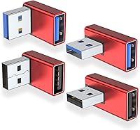 Vista 8 de AreMe Adaptador USB 3.0 de 90 grados, paquete de 4, ángulo hacia arriba y hacia abajo, ángulo izquierdo y recto USB A macho a hembra, extensor