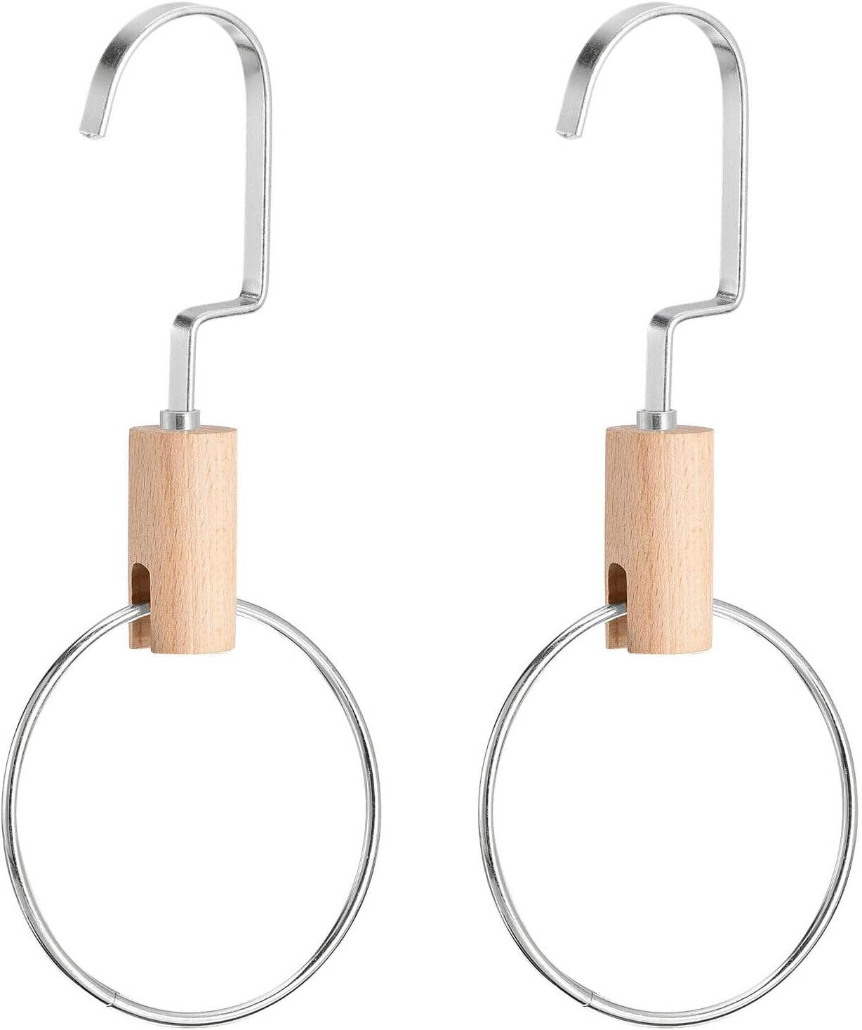 Home and Garden Parts 2Pcs 4 Inch Scarf Ring Hangers Circle Scarf Organizer 10cm Length Hook Silver #CN/251024/04821