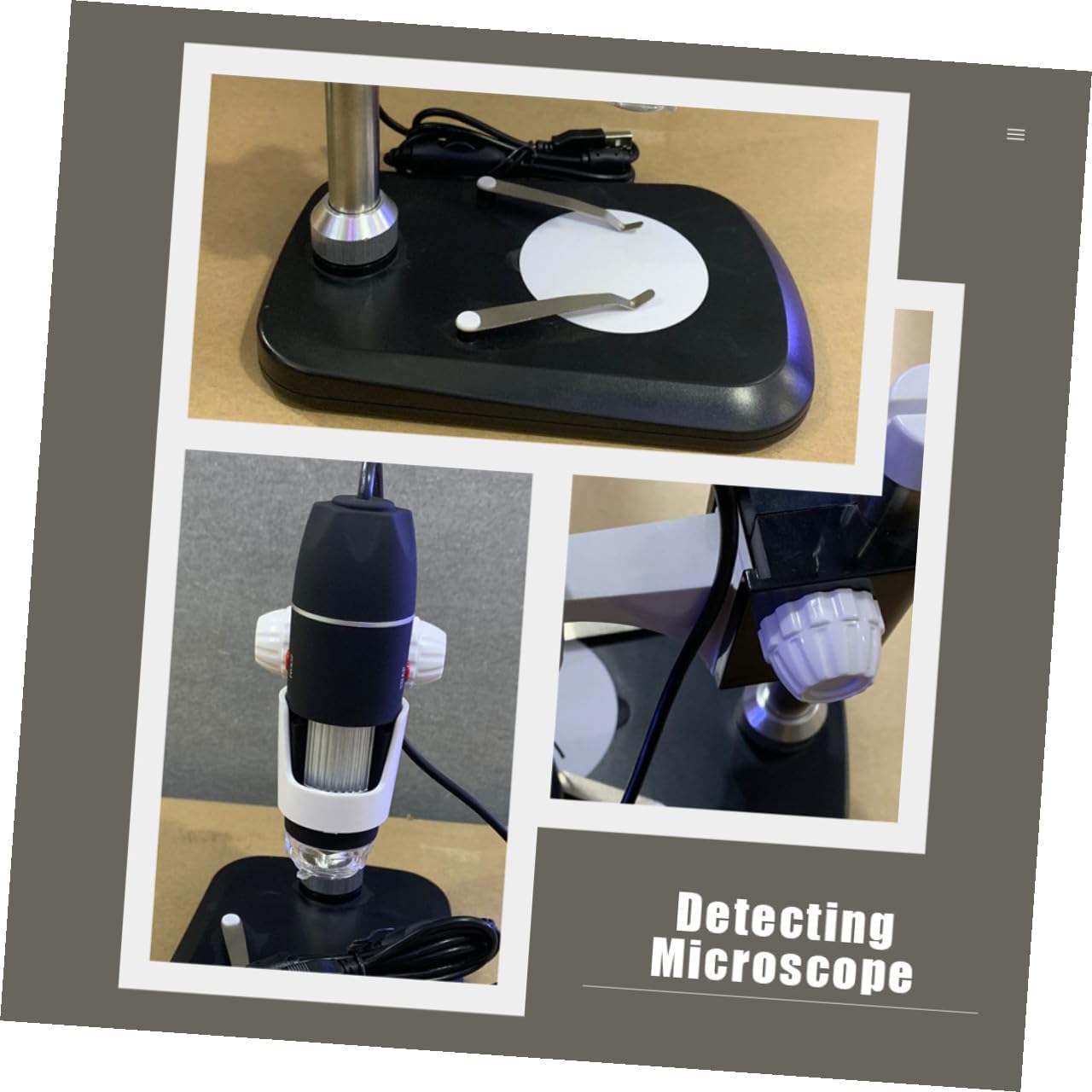 Portable Digital Microscope with LED Light USB Handheld Magnifier for Jewelry Stamps Collectibles Calligraphy Black Compact Microscope for Night Use